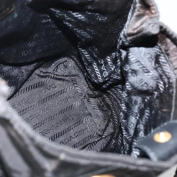 PRADA Chain Shoulder Bag Nylon Black Gold Auth 142072 - Picture 13 of 16